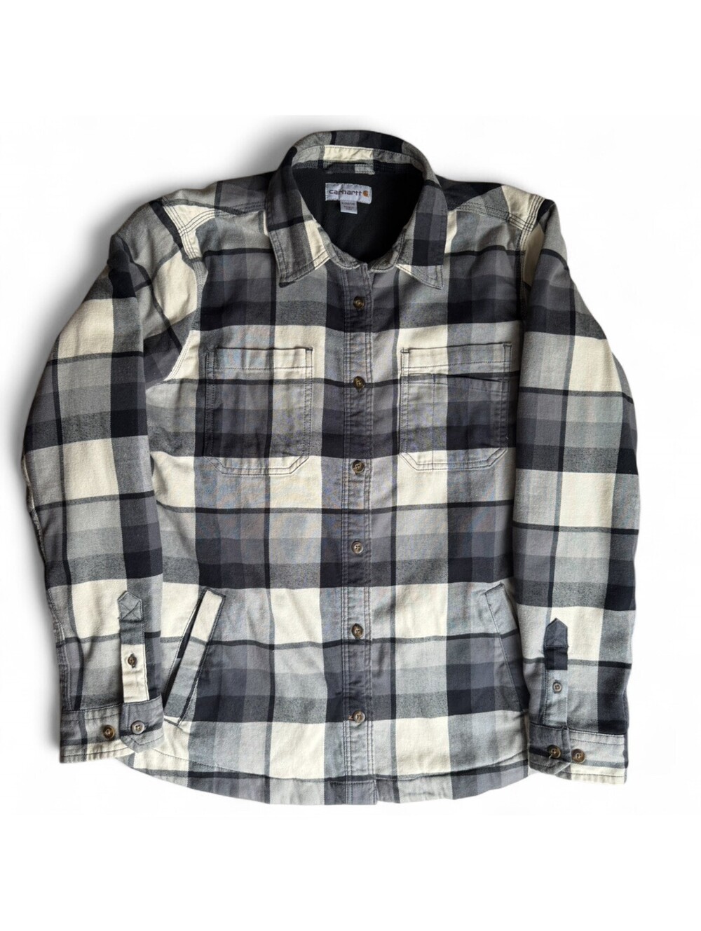 Carhartt Youth L 12/14 Plaid Fleece Lined Shacket Shirt Jacket